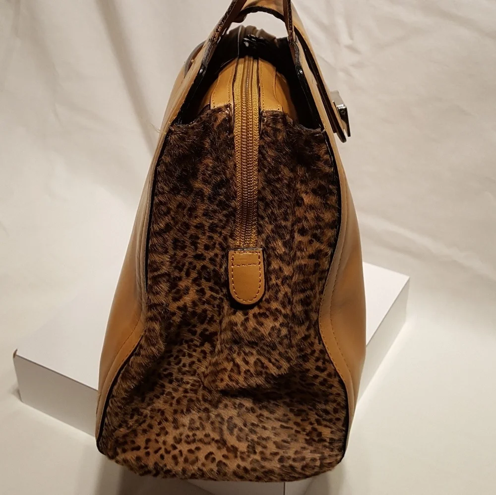 Yellow Leather Top-Handle Bag